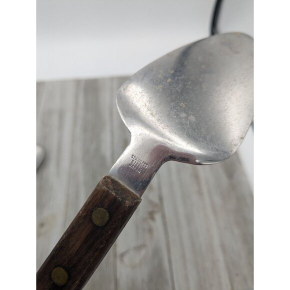 Stainless Steel #1 Pie Spatula Server 8 1/4" Wood Handle Japan - Picture 7 of 8